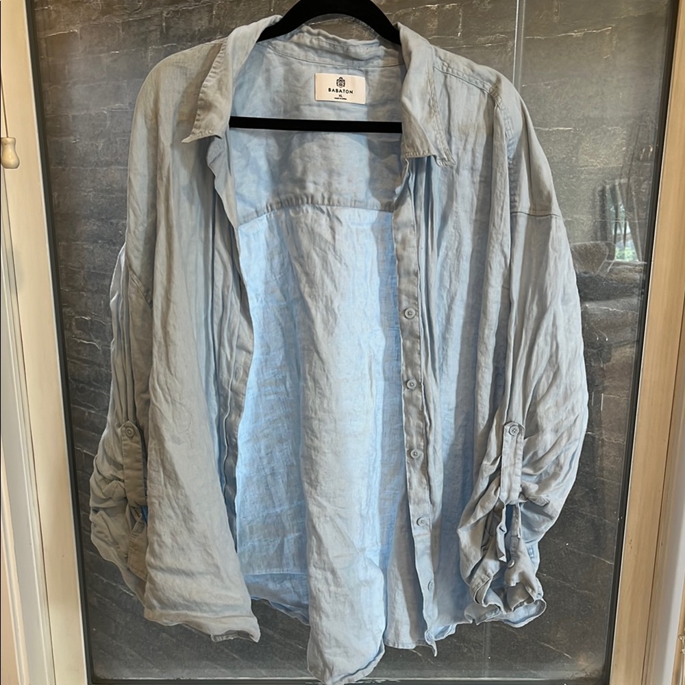 Babaton Blue Blouse Relaxed Fit